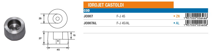 Anode aus Aluminium für Castoldi - Original Teilnummer n.a. (JC007AL) 6