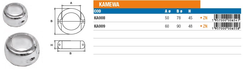 Anode aus Zink für Kamewa - Original Teilnummer n.a. (KA008) 6