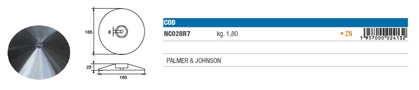 Zinkanoden für Bootsrumpf - NC028R7 - kg 1,80 8
