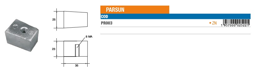 Anode aus Zink für Parsun (PR003) 6