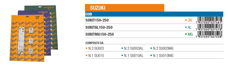 Anode KIT aus Aluminium für Suzuki - Original Teilnummer n.a. (SUKITAL150-250) 6