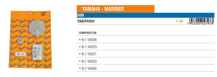 Anode KIT aus Zink für Yamaha Mariner - Original Teilnummer n.a. (YAKIT4050) 6