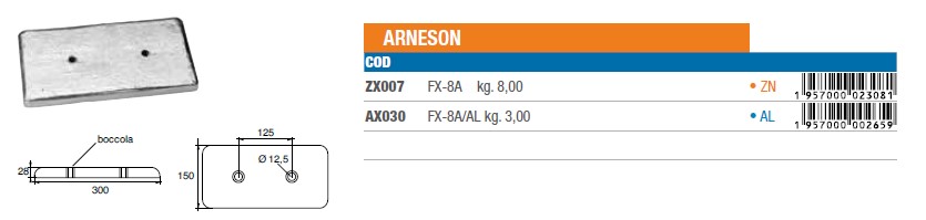 Anode aus Zink für Arneson - Original Teilnummer n.a. (ZX007) 6