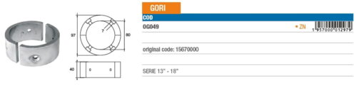 Zinkanode GORI - OG049 - Original Teilenummer 15670000 5