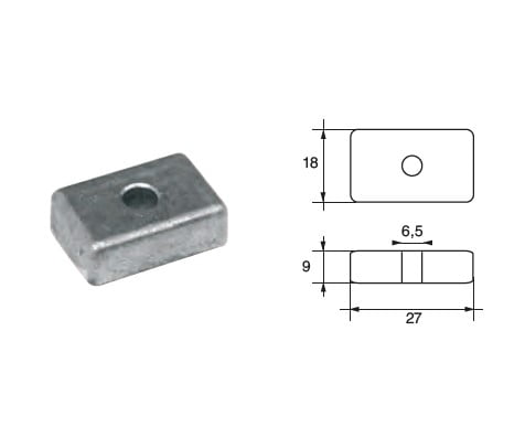 Anode aus Aluminium für Tohatsu/Nissan - Original Teilnummer 3H6-60218-0 (TH009AL) 3
